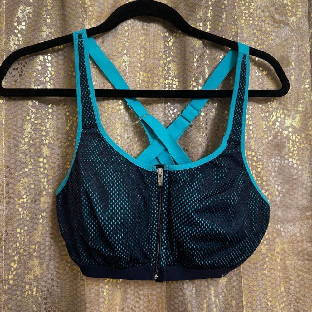 Victorias Secret Sport Knockout Front Close Sports Bra Teal Mesh 34D